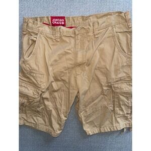 Jordan Craig Mens Tan Khaki Cargo Shorts Size 38 Cotton Utility‎ 4300A Excelle